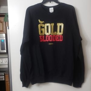 Adapt Clothing Brand "Gold Blooded" Men's Black & Red Crewneck Sweatshirt NWT